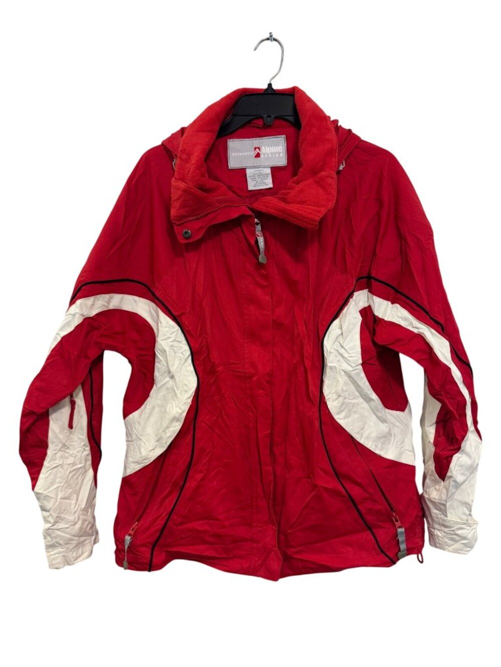 Authentic Alpine Design Ladies Red & White Ski Jacket XL 12-14